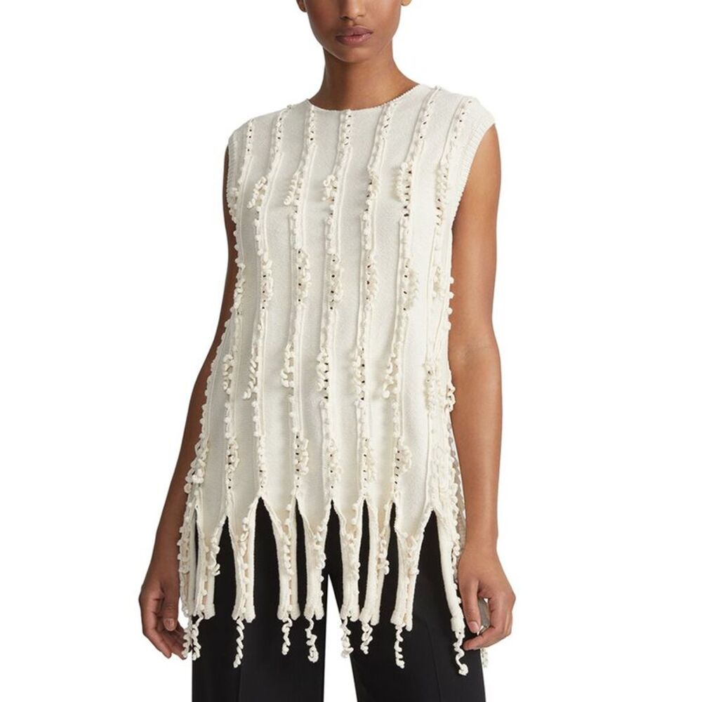 Lafayette 148 New York Womens  Hand Crochet Trim Wool-Blend Tunic